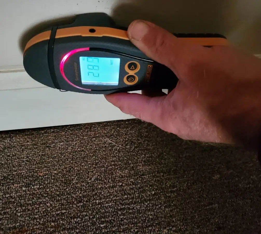 Moisture detection at baseboard during Mold Inspection & Testing in Groton